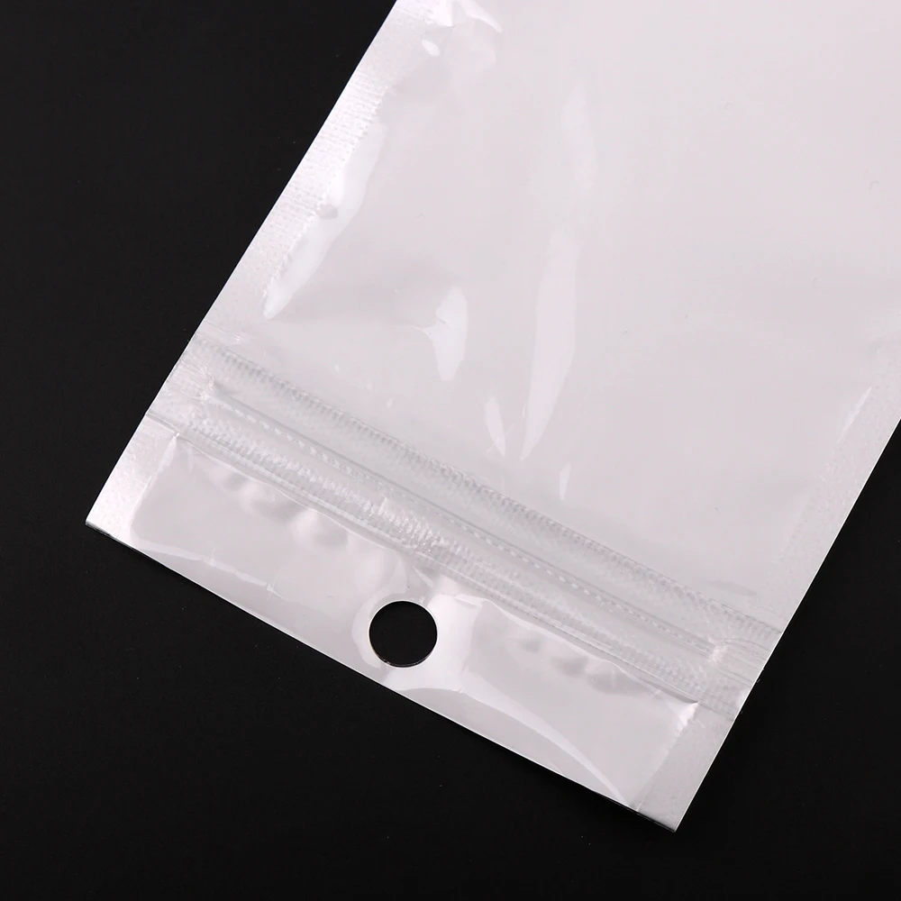 50 шт. одна сторона прозрачная самозапечатывающаяся молния пластиковая Розничная упаковка пакет поли мешок пакет для хранения на молнии Ювелирная упаковка отверстие