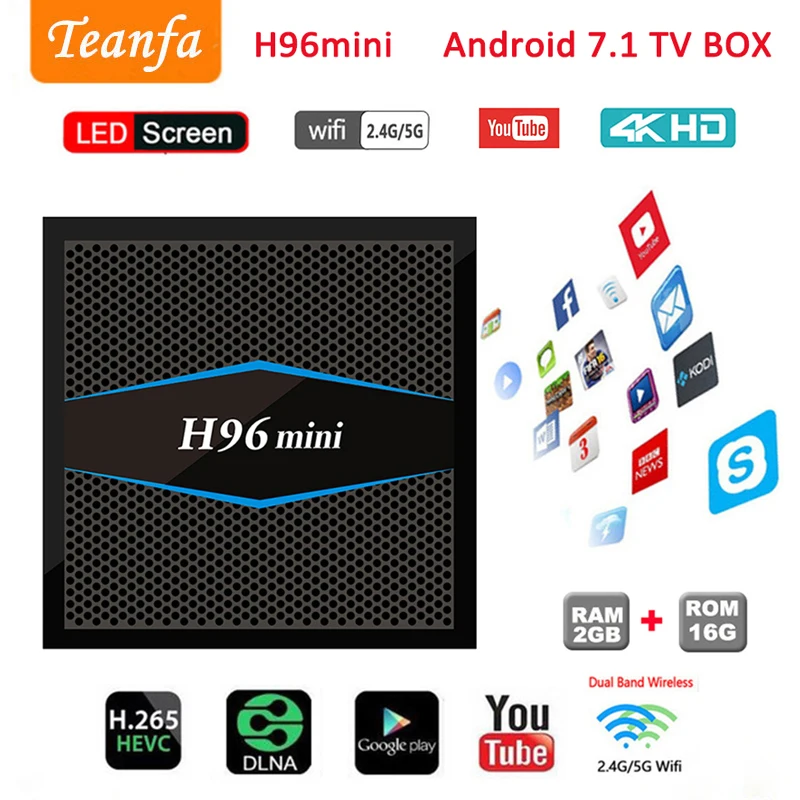 

TV BOX 3 Smart android tv 4K iptv Ultra HD 2G 16G Android 7.1 Movie WIFI Google Cast Netflix Amlogic S905W BT 4.1 Set-top Box tv