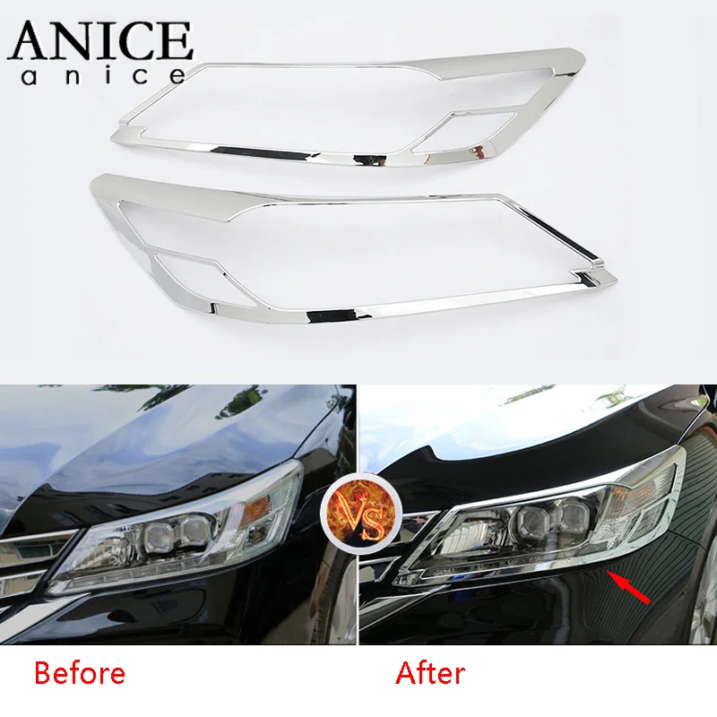 2 шт. Chrome лампы передних фар огни рамка Обложка отделка пригодный для Honda Accord Sedan 4
