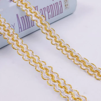 

120Meters 1.3cm Gold Silver Lace Ribbon Curtain Lamp Sofa Pillow Purple Red Edge Tapestry Braid Lace Trim DIY Sewing Accessories