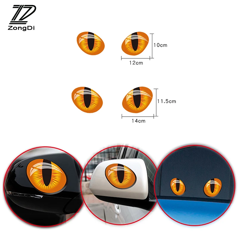3D-зеркало заднего вида ZD кошачий глаз наклейки для Hyundai Creta Tucson BMW X5 E53 VW Golf 4 7 Tiguan Kia