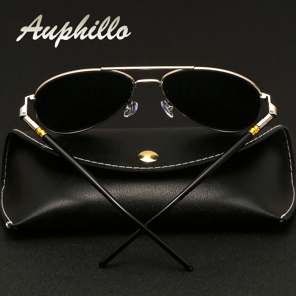 AUPHILLO Photochromic Sunglasses Classic Brand Designer Aviation Pilot Sunglasses Men Polarized Driver's Driving Glasses UV400