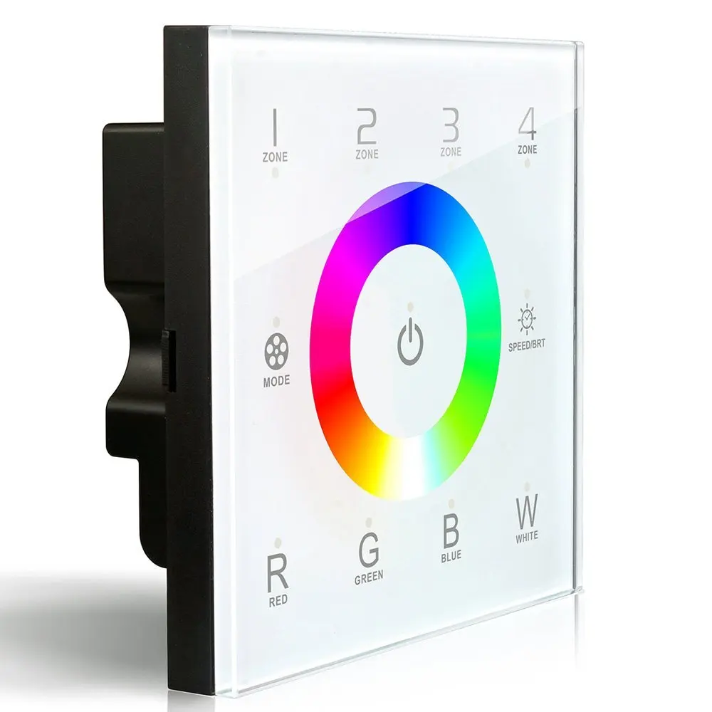

DX8 RGBW Wireless 2.4GHz DMX512 Console Master Touch Panel RF Dimmer Controller Wall-mounted 4 zones Control RGB RGBW RGBWW