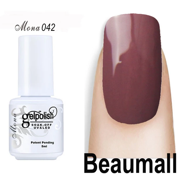 Beaumall гель для ногтей серия Мона, Col#005~ 064; 074~ 095,5 мл объем замочить от УФ и светодиодный гель-лаки для ногтей - Цвет: 042