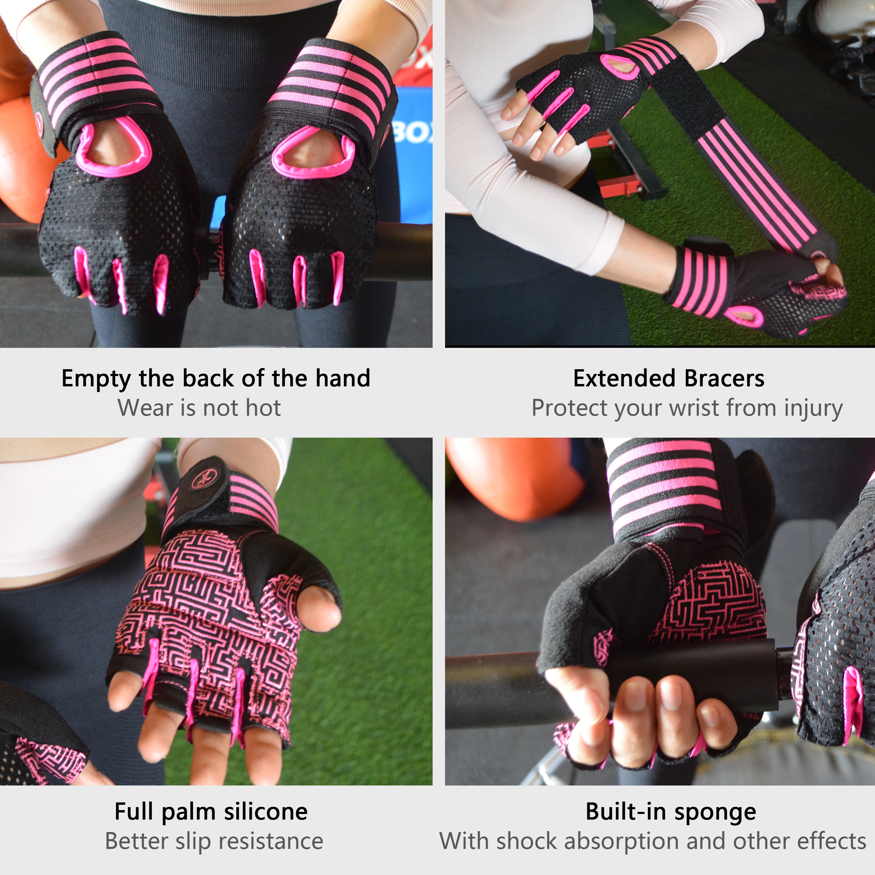 Antislip Crossfit Sports Training Yoga Women Workout Fitness Gym Gloves Bodybuilding Running Dumbbell Weight Lifting Gloves Men