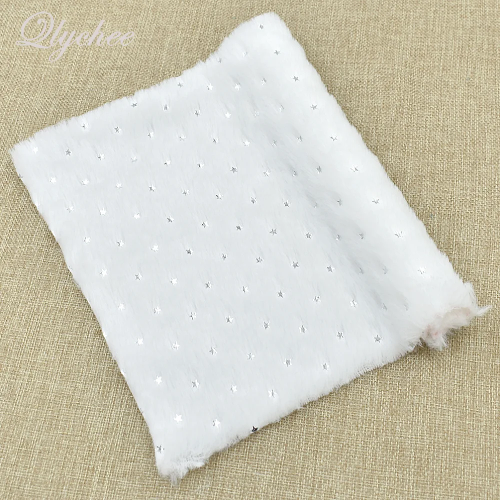 

A4 29*21cm Imitation Rabbit Fur Stars Pattern Solid Color Fabric For Women DIY Sewing Quilting Cloth Accessories