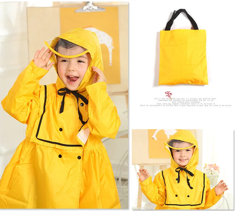 3.Kids Children's Raincoat Rain Coat Poncho Jackets Rainsuit Outdoor Rainwear For Children Girl's Polyester Yellow Red Rain Ponchos