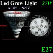 Новое поступление 27 Вт 6RED и 3 синий E27 AC85-265V гидропоники посадить цветы овощей Зеленые растет свет лампы
