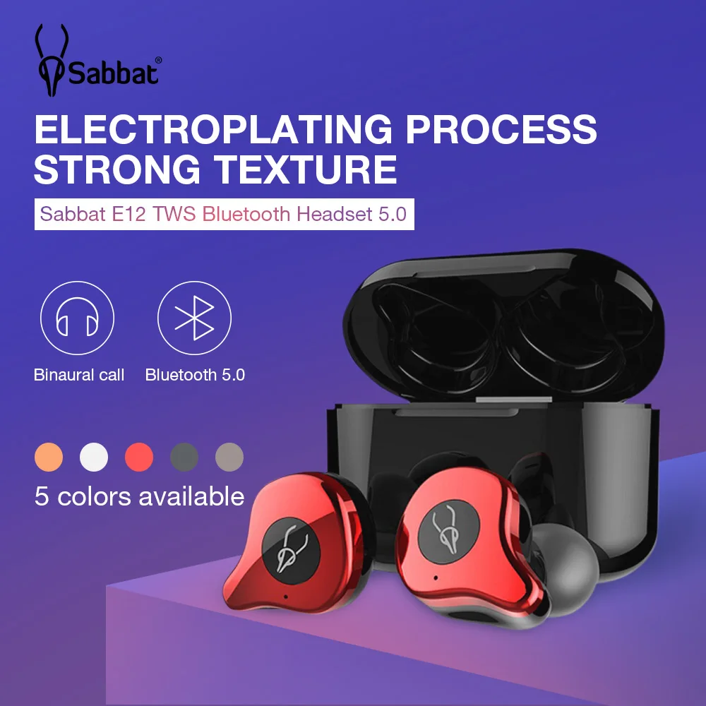 Sabbat E12 TWS мини наушники вкладыши гарнитура беспроводная Bluetooth 5 0 с микрофоном