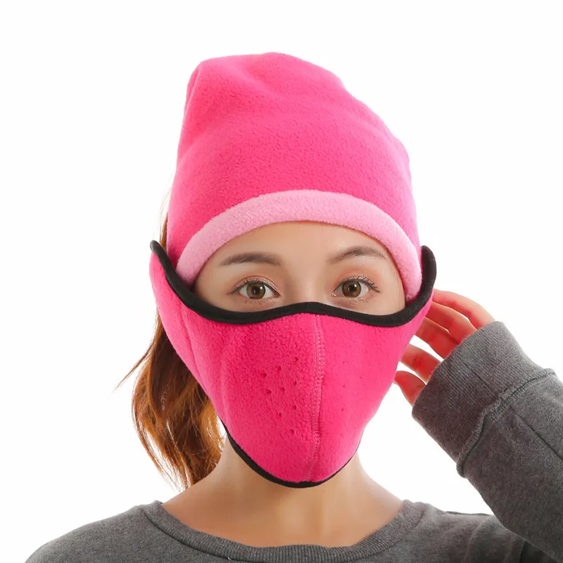 Rose Red Set Зимний теплый непродуваемый маска для полости рта Многофункциональный на открытом воздухе езда на велосипеде маска для рта и лица персональный оздоравливающий подарок - Цвет: Rose Red Set