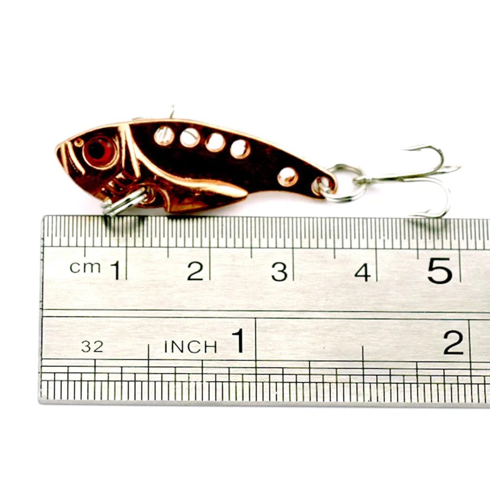 HENGJIA 1 шт. металлический воблер приманки 3,5 см 3,2 г с 10# крючок 3D глаза яркая Вибрирующая наживка приманка для рыбалки бас искусственная жесткая приманка
