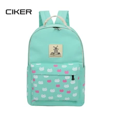 Ciker новый 2017 мода cute cat печать рюкзак женщины ноутбук рюкзаки для девочек-подростков mochilas рюкзак школьные сумки рюкзак