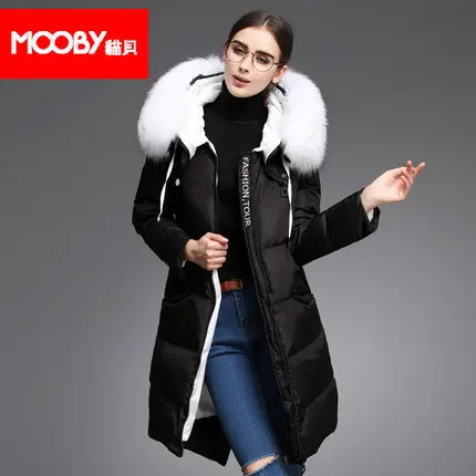 Cheap 2015 new Hot winter Thicken Warm Woman Down jacket Coat Parkas Outerwear Hooded fox Fur collar Mid long plus size Luxury Loose