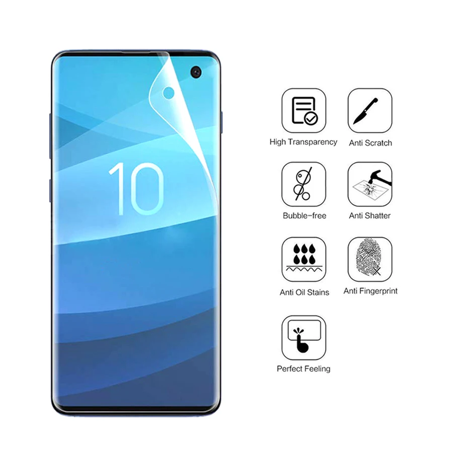 FIZAZI Screen Protector For Samsung Galaxy S10 S10e Plus Soft Full Cover Hydrogel Film 5G (Not Tempered Glass) | Мобильные телефоны