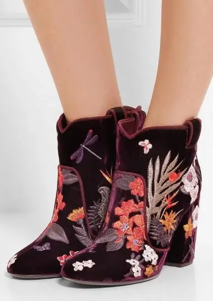 red wine ankle boots