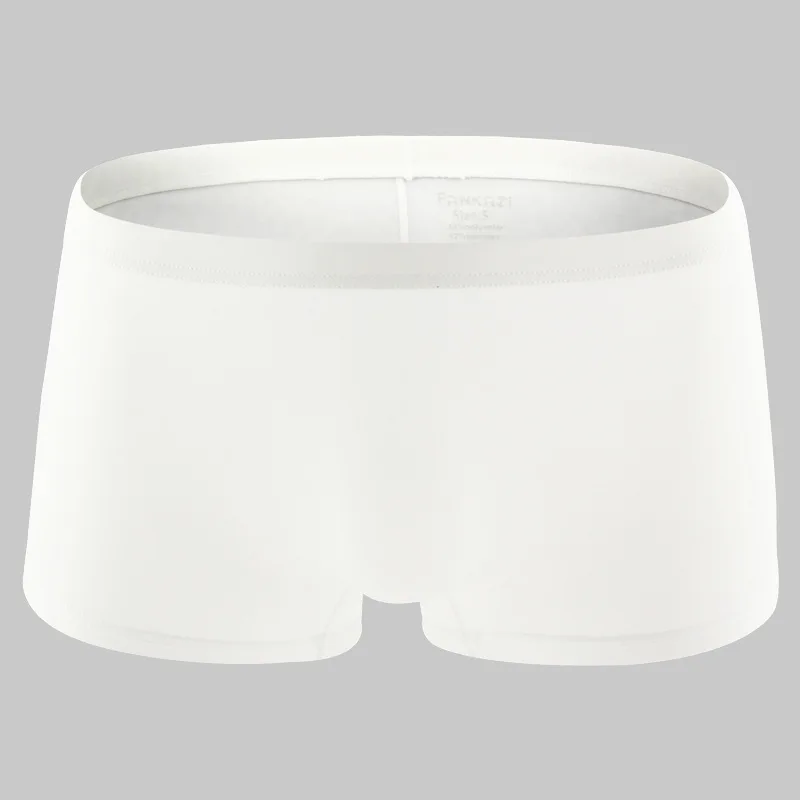 Boxer Men Cueca Solid Nylon Boxer Shorts Bulge Pouch Underpants Gay Clothing Mens Underwear Boxers Brand - Цвет: White