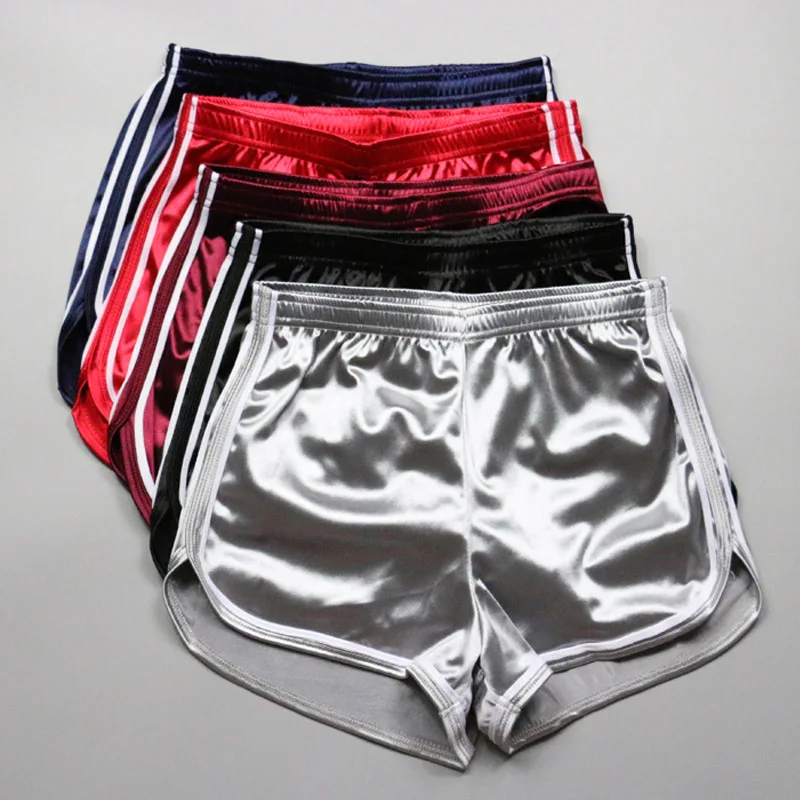 

Shorts Women Spring Summer Silk Slim Beach Casual White Egde Shorts Hot Elastic high Waist Croth Fitness sexy Shorts feminino