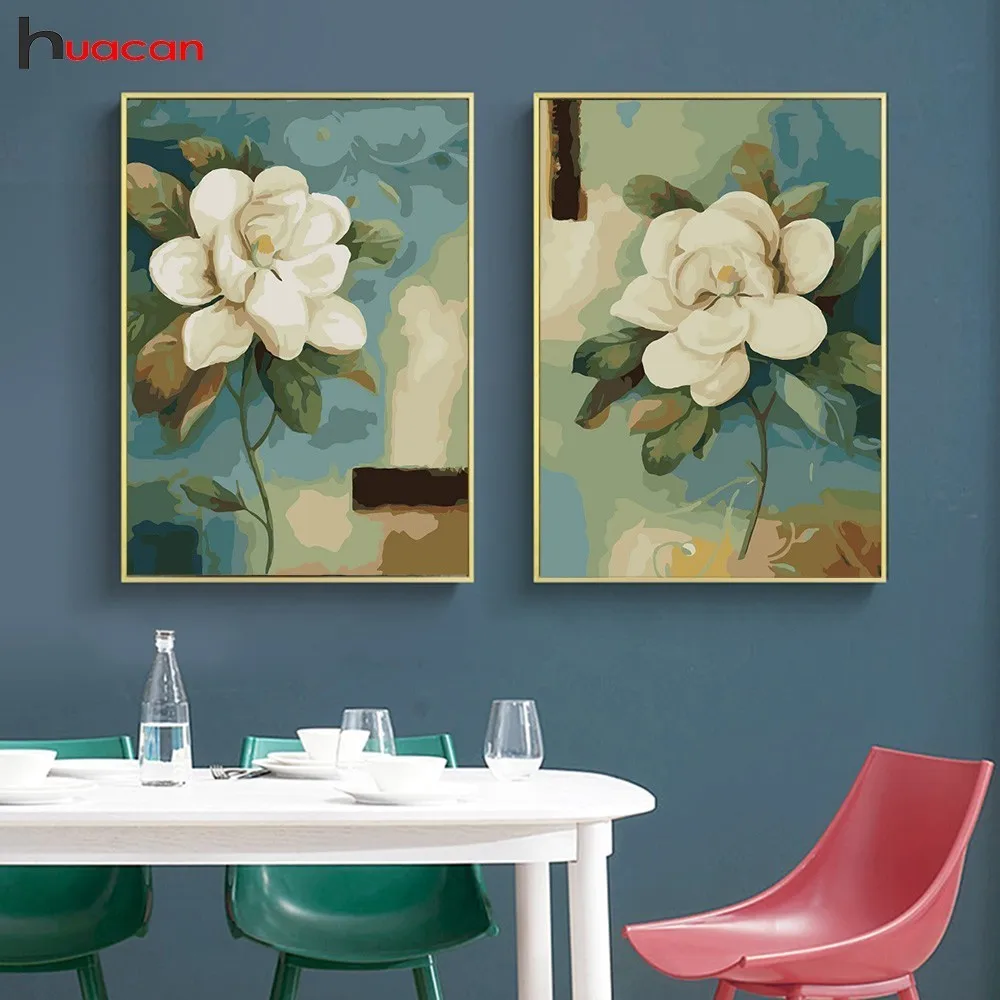 

HUACAN Diamond Mosaic Flower Full Drill Diamond Painting Flowers New Arrival DIY Home Decor Picture Of Rhinestone