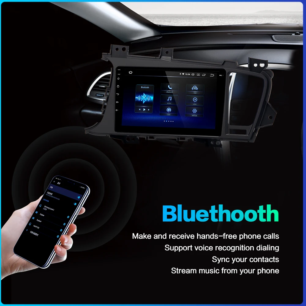 Clearance Dasaita 8" HD IPS Screen 1 Din Car Radio Android 9.0 for Kia K5 Optima 2011 2012 2013 Bluetooth GPS HDMI DSP 3