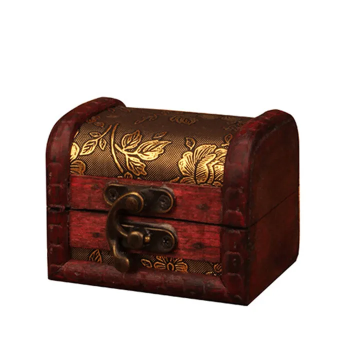

2019 Vintage Jewelry Box Vintage Wood Handmade Box With Mini Metal Lock For Storing Jewelry Treasure Pearl Accessories 10Feb 19
