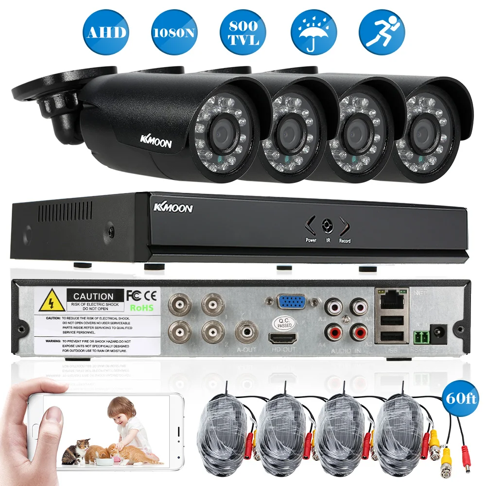 KKmoon 4CH 960H DVR комплект Открытый 800TVL камера безопасности система Комплект 4CH DVR Водонепроницаемый ночного видения CCTV камера DVR Комплект Евро запас