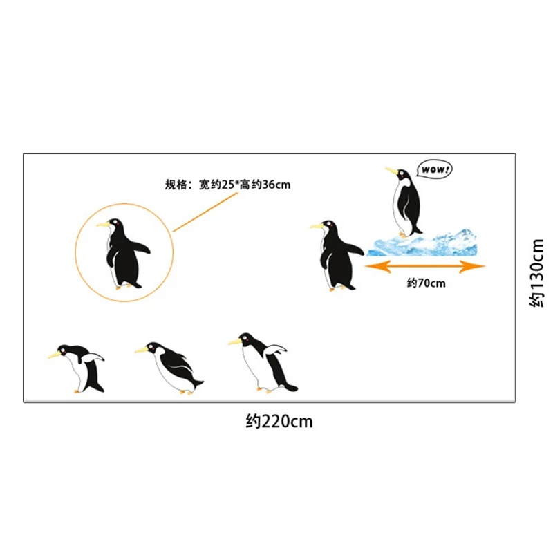 DIY Penguin Fridge Kitchen Vinyl Wall Stickers Decals Wallpaper For Refrigerator Kitchen Bathroom Kids Bedroom Decoration