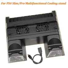 Для PS4/PS4 Slim/про кулер, Многофункциональный вертикальной охлаждающая подставка для PS4 контроллер Зарядное устройство с светодиодный индикаторы, зарядная док-станция