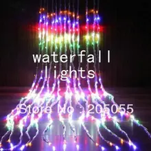 640 светодиодный поток воды штора с рисунком водопада огни сказочная гирлянда Рождество Сад зал Окно дерево декор 6 м(Ш)* 3 м(в)-красочный