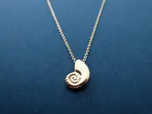Presente novo pequeno concha concha pingente charme colar ariel voz concha espiral redemoinho mar caracol oceano praia náutico jóias