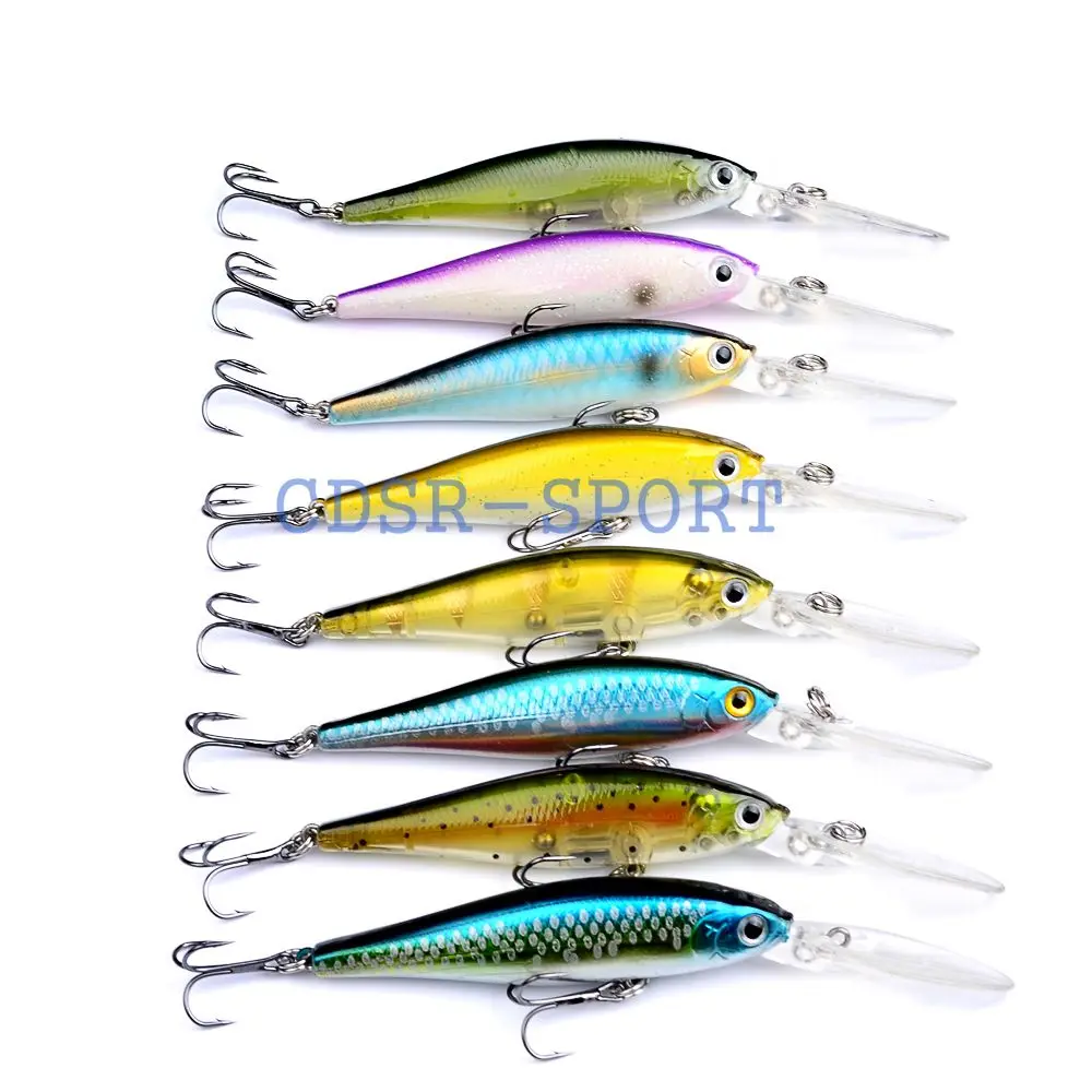 Wobblers Minnow искусственная рыболовная приманка 8 видов цветов 0 344 унций жесткая для