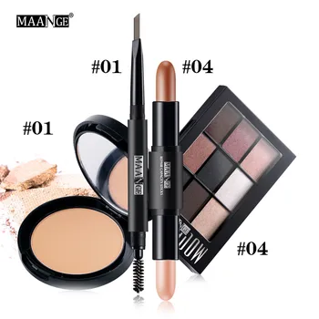 

MAANGE Makeup Sets Women's Double-headed Concealer Blusher Lip Gloss Shimmer Eyeshadow Palette Kit Brush Cosmetic Set D 19L0522