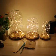 Романтический светодиодный Ночной светильник с деревянным основанием, ретро ночник для детей, девочек, декоративный светильник для комнаты