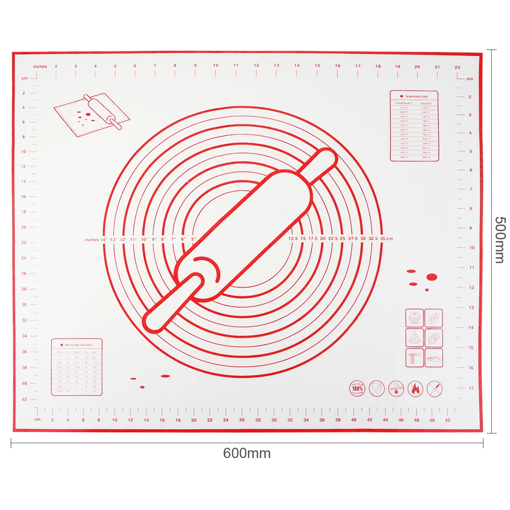 3 Размеры s антипригарный силиконовый коврик для выпечки подкладка для замешивания теста лист Стекло волокна раскатки теста большой Размеры для торта Макарон Кухня инструменты