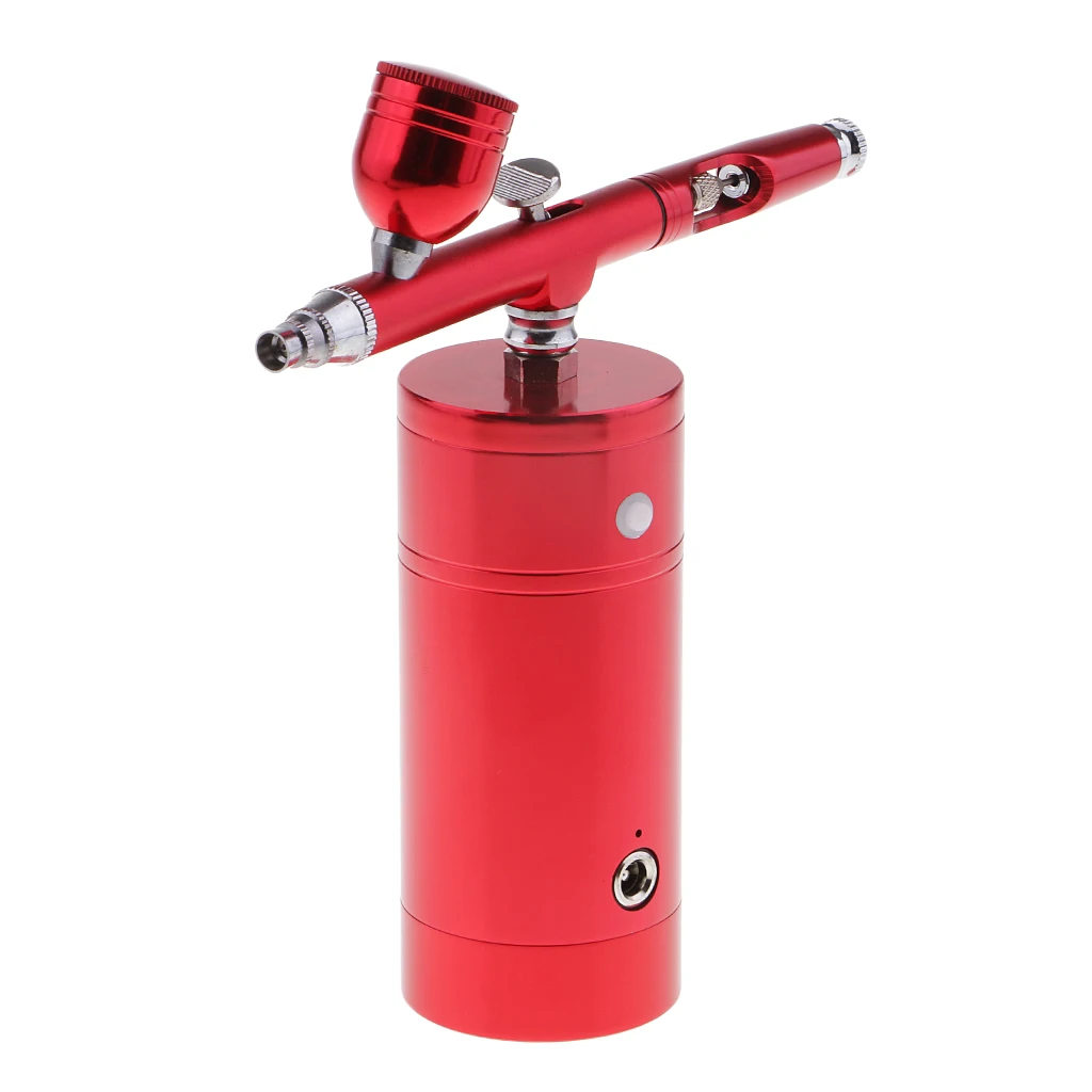 Multi-purpose Airbrush Air Compressor Kit, Dual Action 0.3mm Nozzle Paint Spray Kit Portable Air Brush Set USB Charger