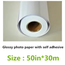 5"* 30 м самоклеящаяся Микропористая фотобумага/высокая глянцевая фотобумага