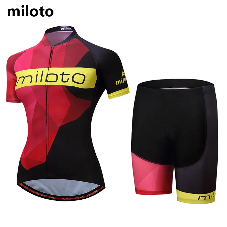 Miloto Cycling Clothing Women Bike Sets Short Sleeve Reflective MTB