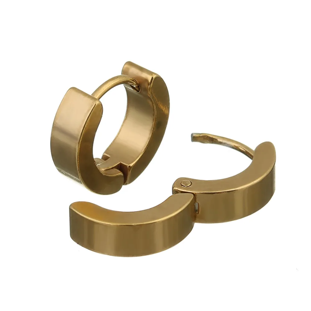 Sauvoo 1 пара панк Черное кольцо для пирсинга из нержавеющей стали круглая нейтральная Серьга для женщин мужчин модные ювелирные изделия Gouden Oorringen