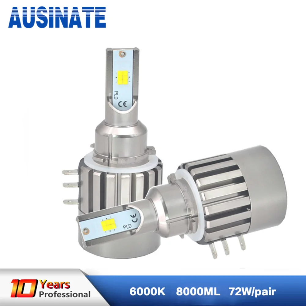 2 pairs H15 LED Car Headlight Bulbs CSP Chip 72W 8000Lm 12V 24V Auto