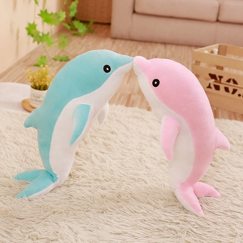 Hot large plush dolphin toys stuffed sea animal cute girls dolls soft baby sleeping pillow christmas birthday gift for children