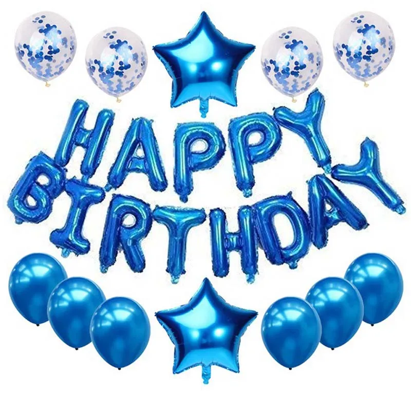 

16inch Happy Birthday Balloon Party Foil Balloons Kids Boy Girl Toy Baby Shower Letters Alphabe Ballon Set Decoration Supplies