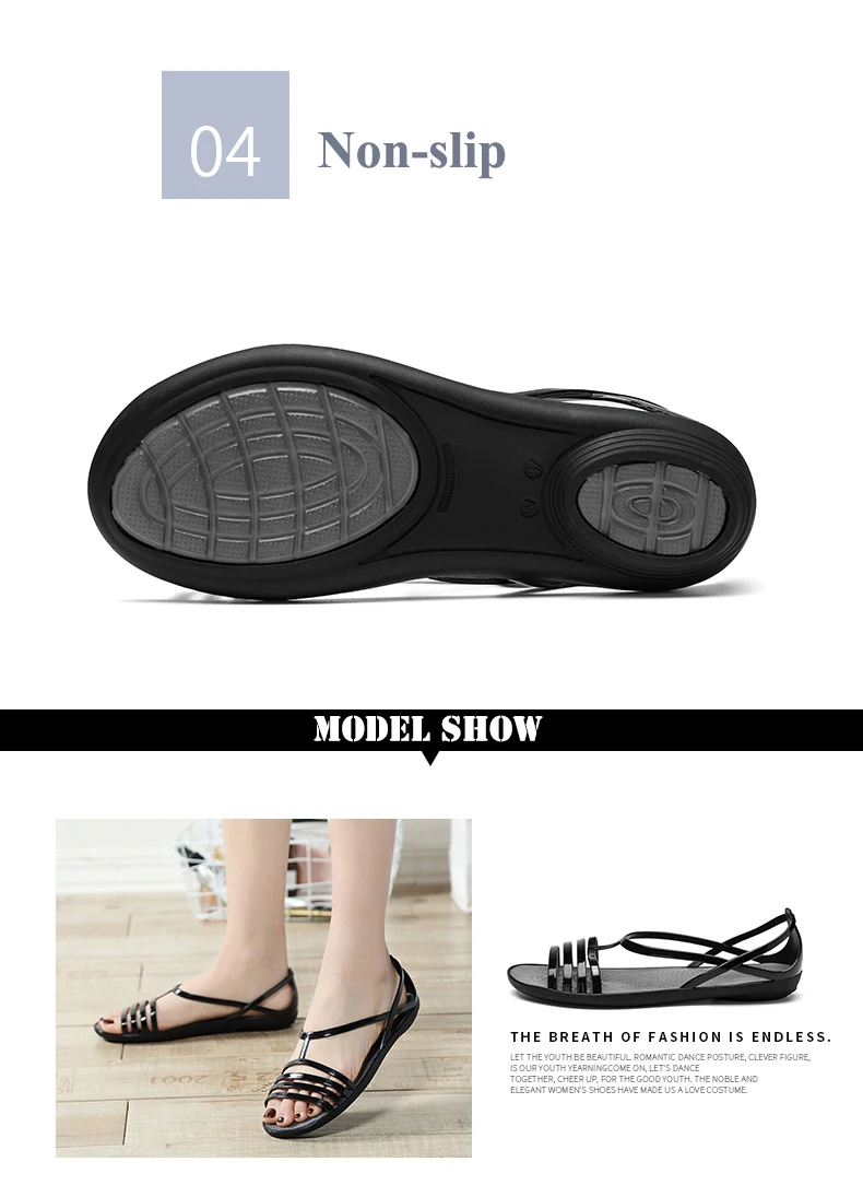 Новые летние женские сандалии ярких цветов; пикантная прозрачная обувь для девочек; нескользящие удобные пляжные сандалии; Sapato mujer