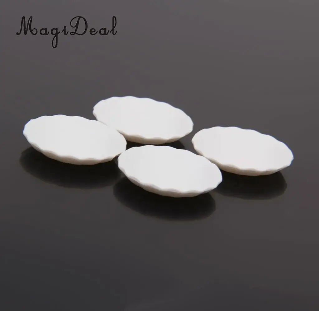 MagiDeal 4Pcs/Lot 1/12 Scale Dollhouse Miniature White Round Dishes Plate Tableware Kitchenware for Food Candy Kid Pretend Play