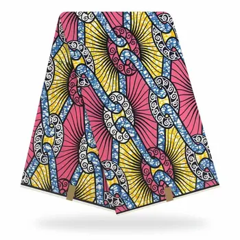

ESEWING Ankara African Wax Print Fabric 100% Cotton 6 Yards for Sewing wax dress Ghana Nigeria Wax Fabric 071121