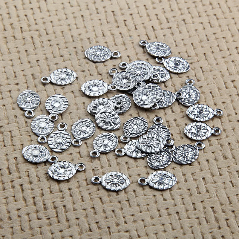 

20 pcs/lot accessories accessories water drop printed wreath stainless steel bracelet pendant for DIY jewelry making