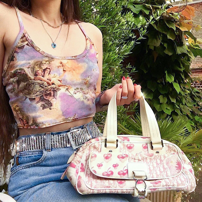 Darlingaga Fashion Angel Print Crop Top Women Cami Short Summer Casual Sexy Tops Bralette Cropped Tank Top Camisole Clothes 2020