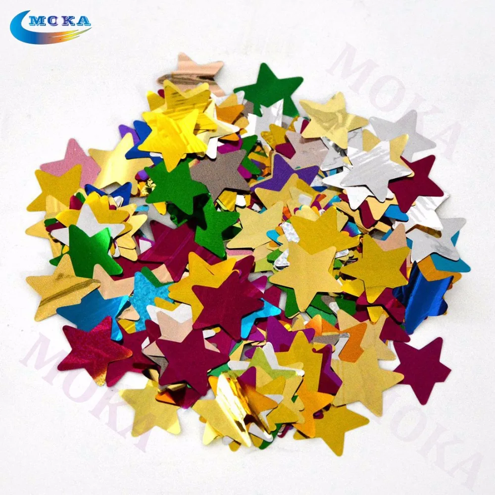 Multi paper confetti paper foil star for Confetti cannon machine in