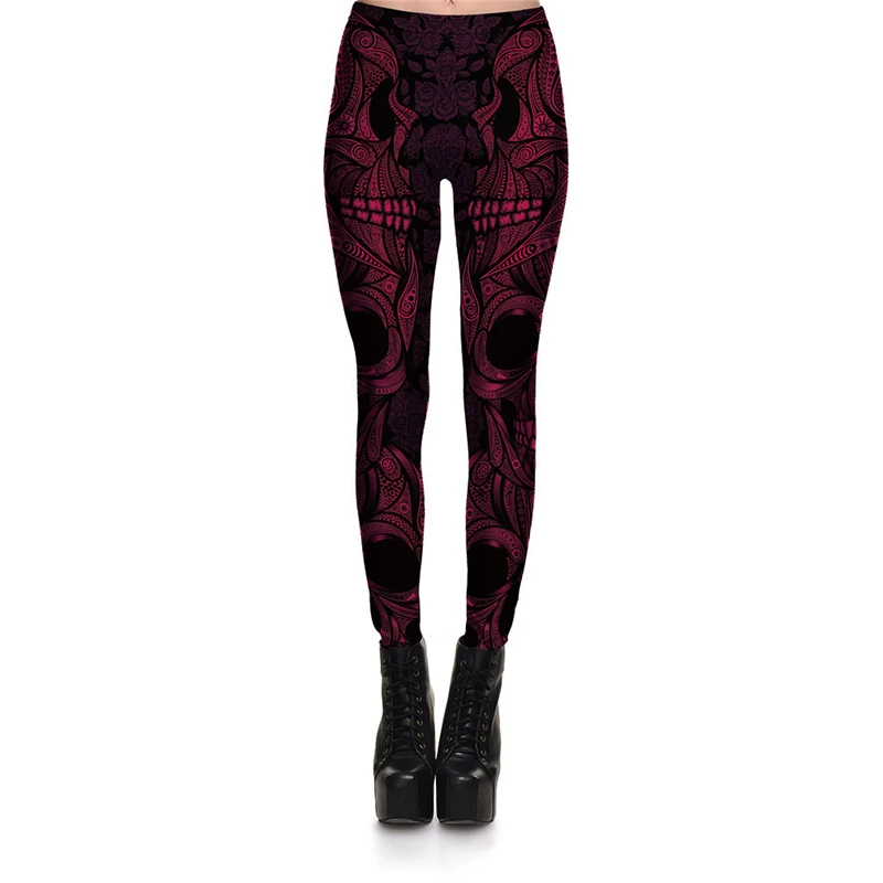 Leggings Fitness 2017 Womens Purple Skull Nationl Sexy