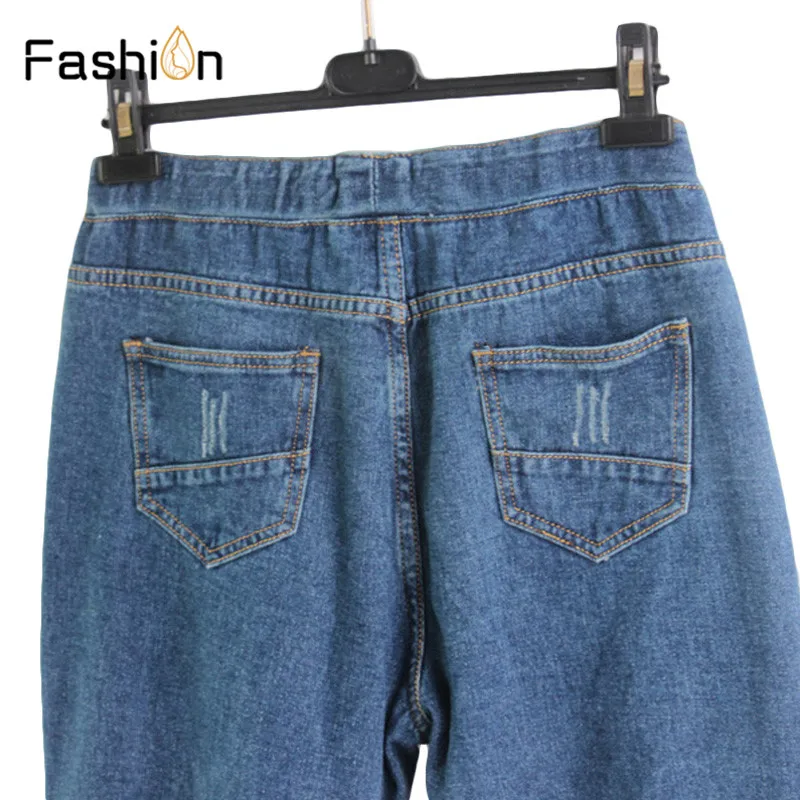 2018 Boyfriend Denim Jeans for Women Mid Waist Straight Pants Woman Ladies Ripped Loose Mom Jeans Girls Jean Pants Plus Size