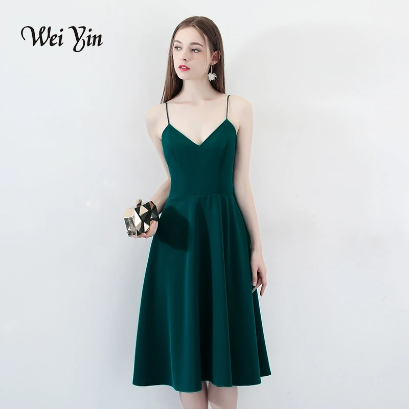 WEIYIN High Quality Custom Made V neck High Cocktail Dresses Knee