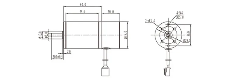 12V 24V DC бесщеточный мотор 2000 об/мин~ 4000 об/мин 400gf. См~ 800gf. См BLDC-45S 3 кабеля или 6 Кабели BLDC мотор с CCW